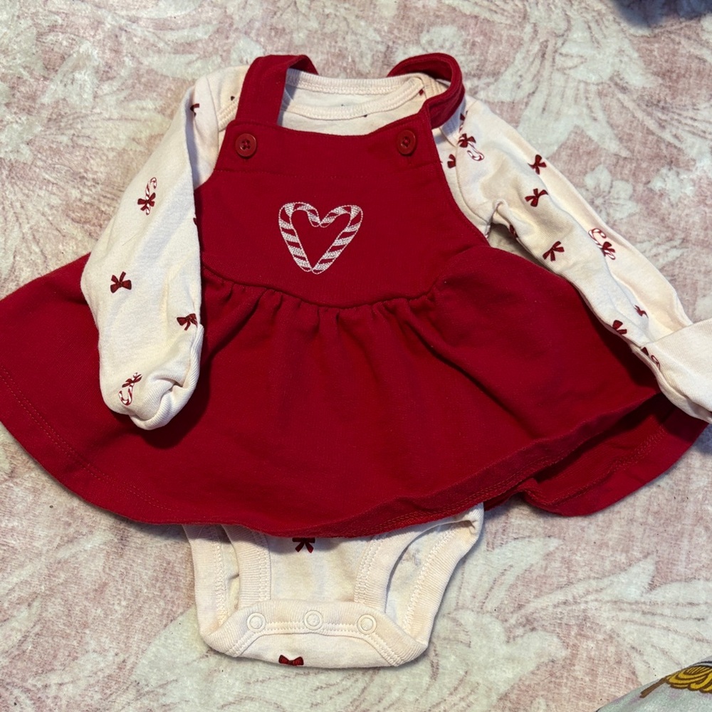 Carter's Red Heart Dress Set with Onesie